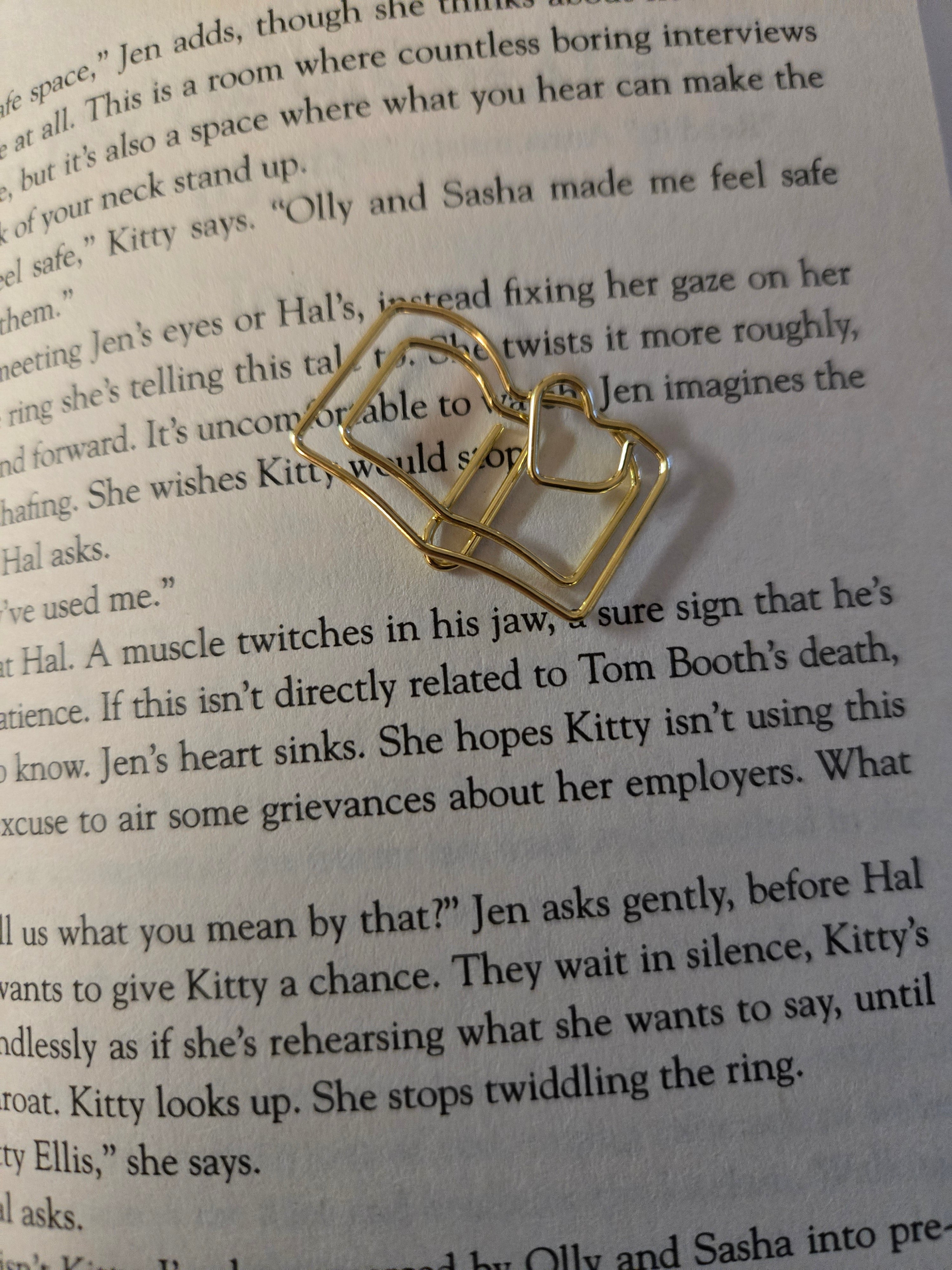 Gold Book Paper Clip Bookmark
