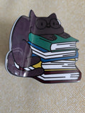 Cat & Book Claw Clip