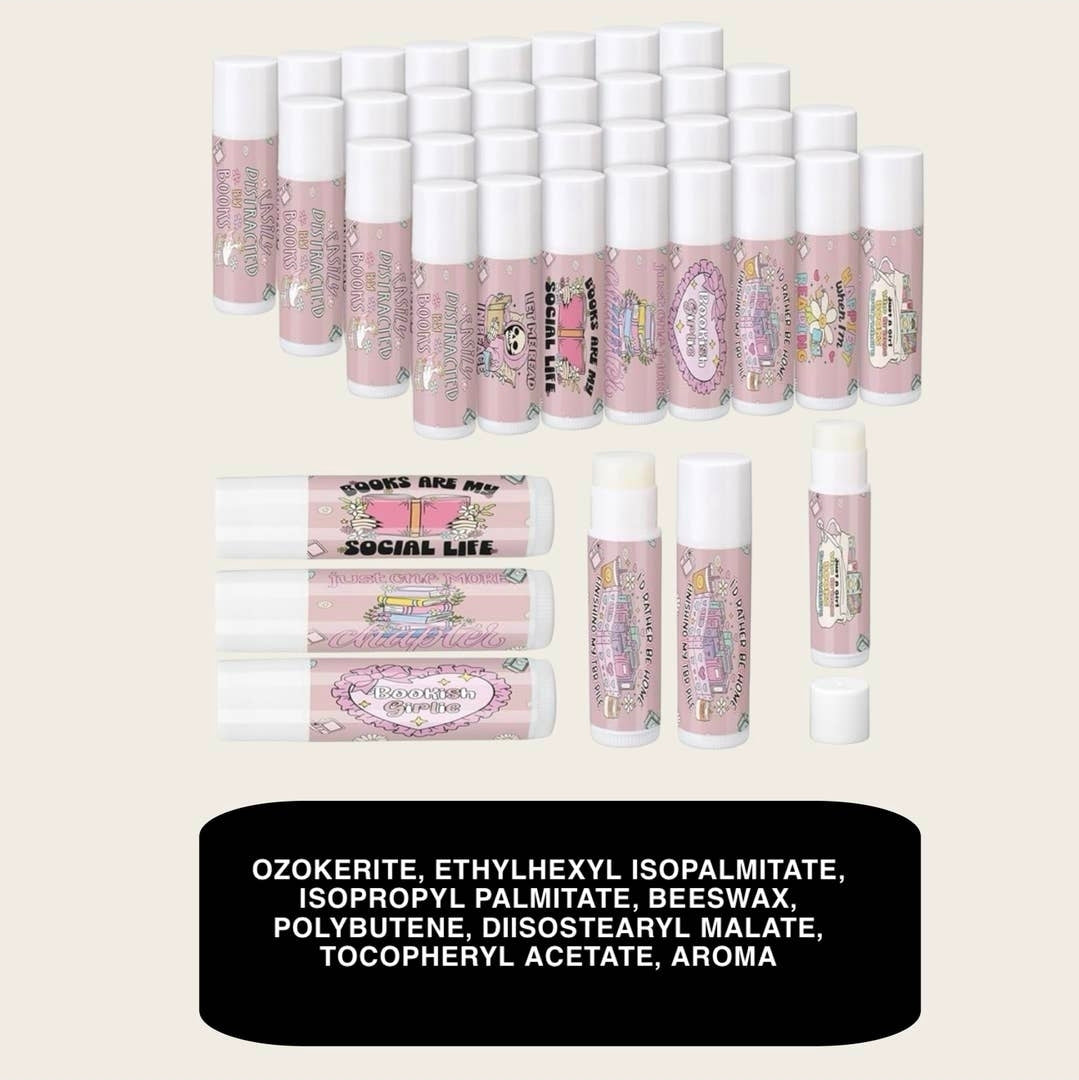 Book theme lip balms